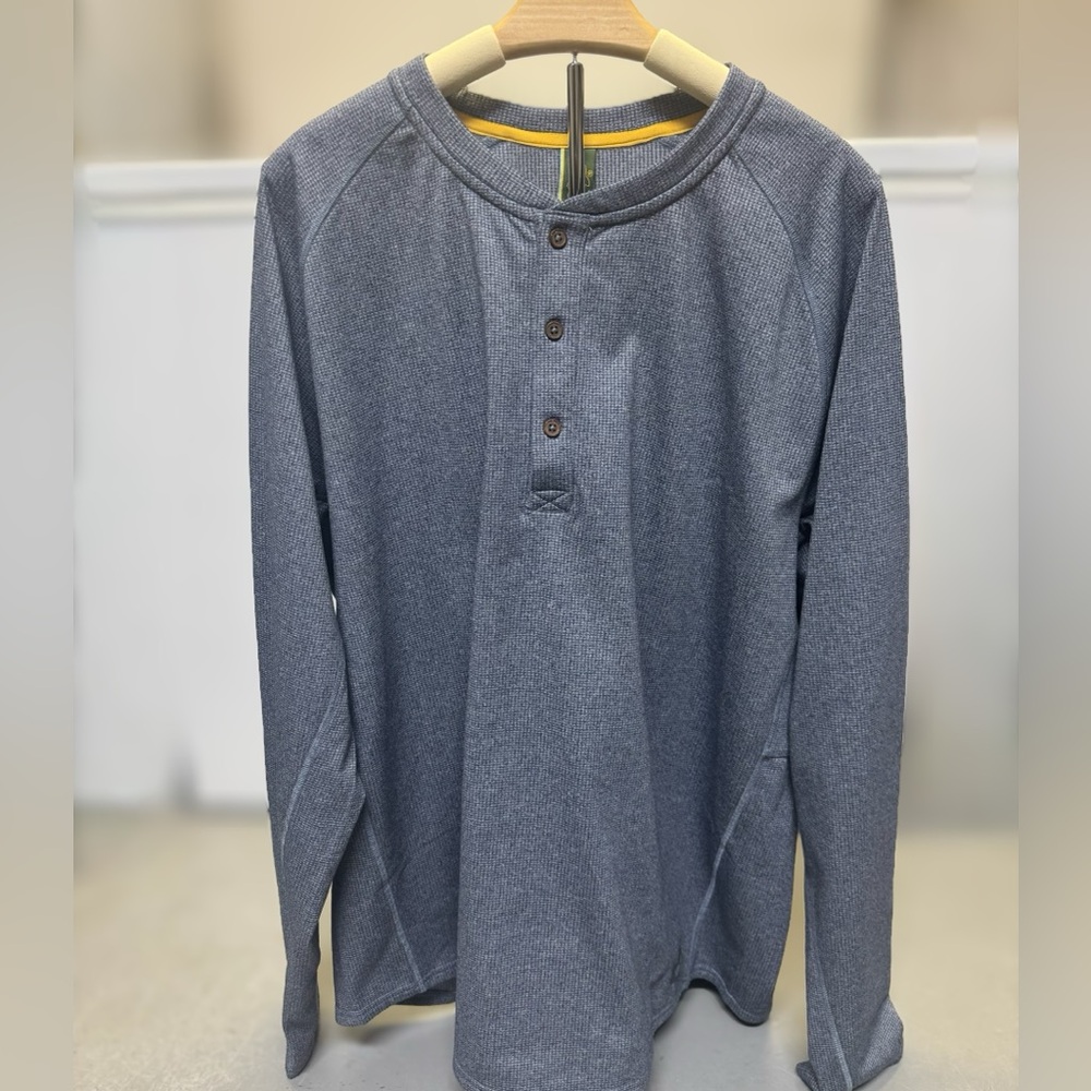 Men's Blue Henley Shirt by Marsh